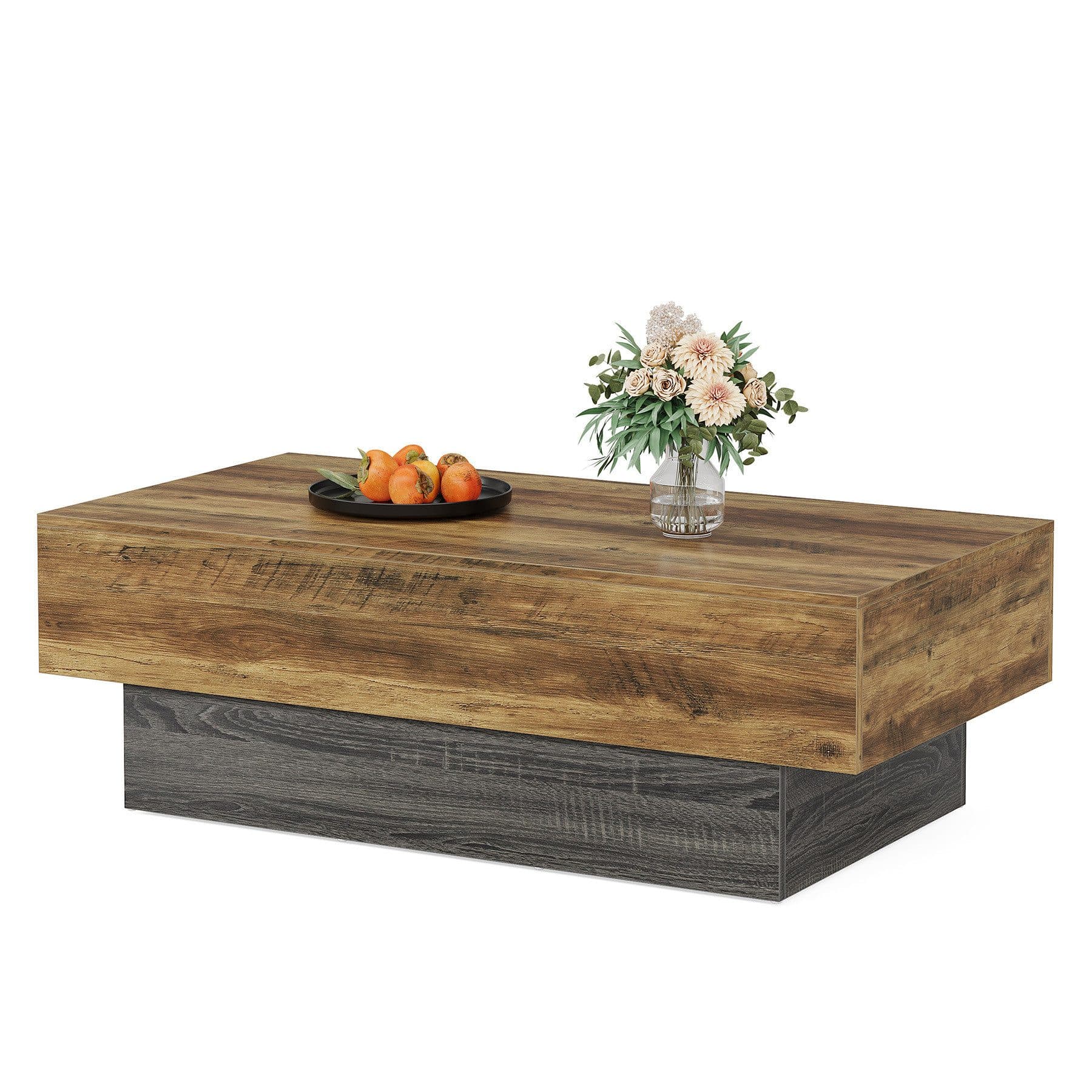 Tribesigns Couchtisch 140 cm Braun-Grau Holzoptik Modern - Bild 2