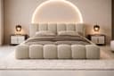 Compleo Polsterbett Wolkenbett Modern Beige Bouclé Stoff Bild 2