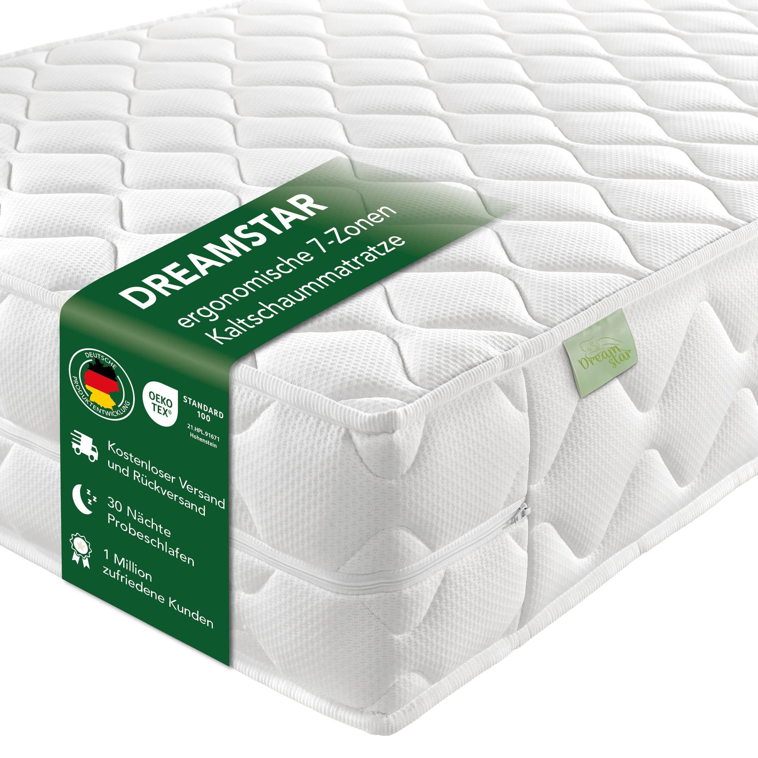 Kaltschaummatratze Ergo Flex, zwei unterschiedlich feste Liegeseiten, Dreamstar, ergonomische 7-Zonen Wendematratze - Bild 2