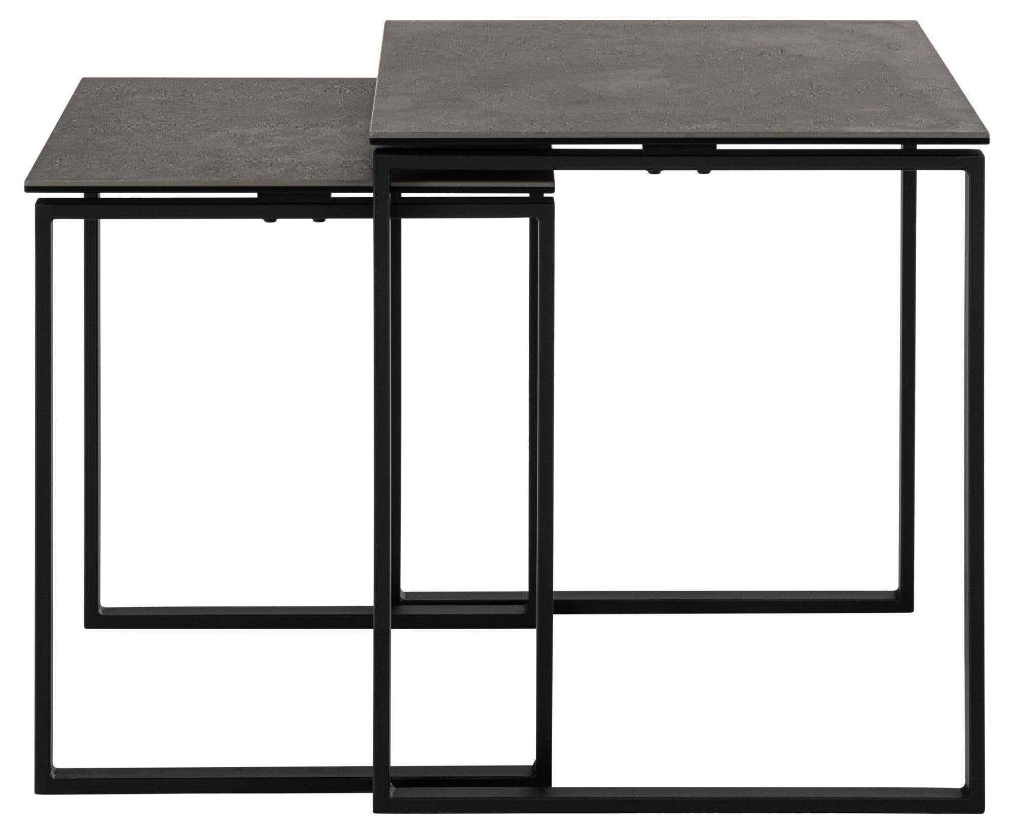 ACTONA GROUP Katrine Couchtisch 2er-Set Schwarz Keramik Stahl - Bild 2