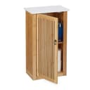 relaxdays Hängeschrank Bambus Natur Weiß Badezimmerschrank Lamellen Design Bild 2