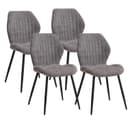 GrandCA HOME Esszimmerstuhl 4er Set Beige/Grau Schwarz Stoff Bild 2