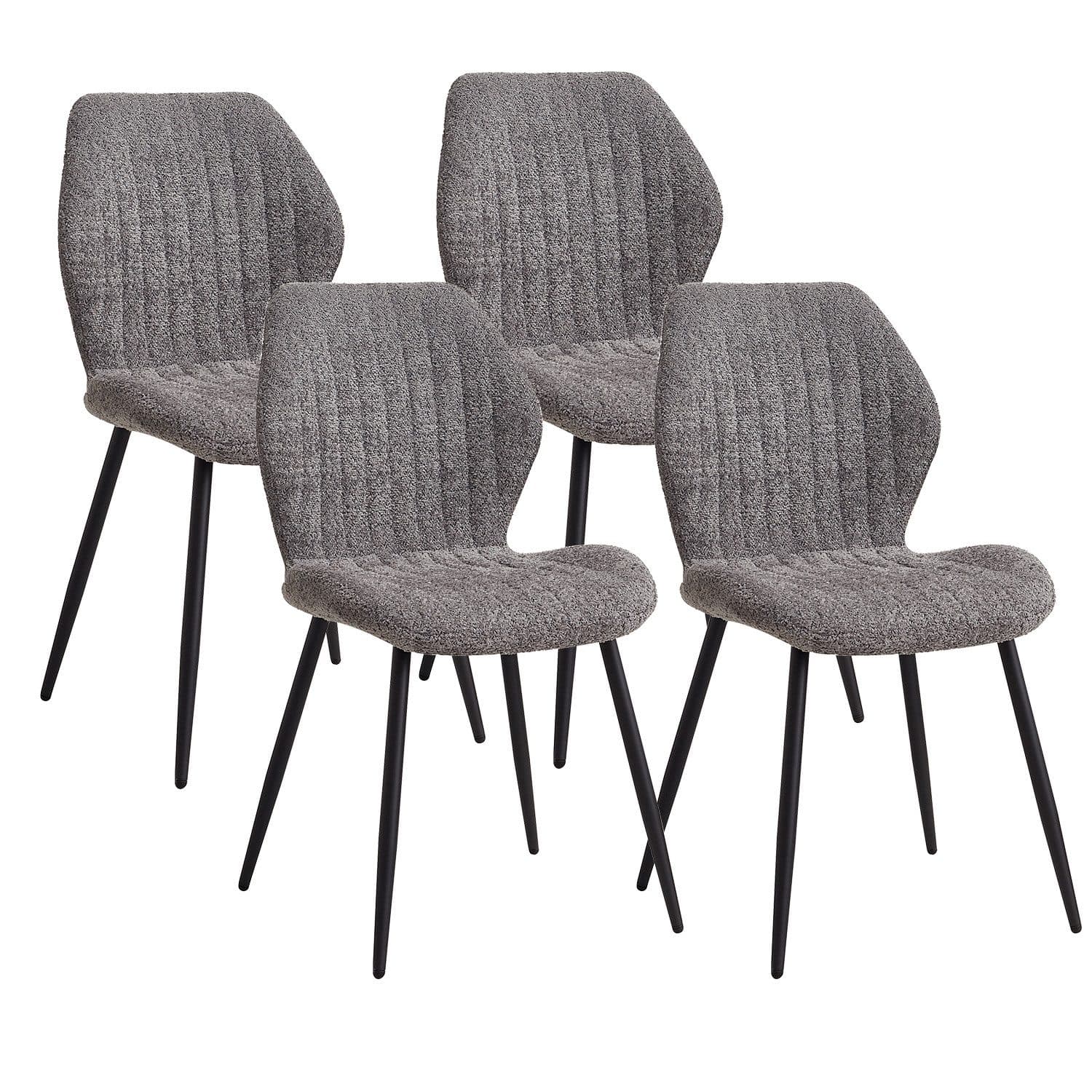 GrandCA HOME Esszimmerstuhl 4er Set Beige/Grau Schwarz Stoff - Bild 2