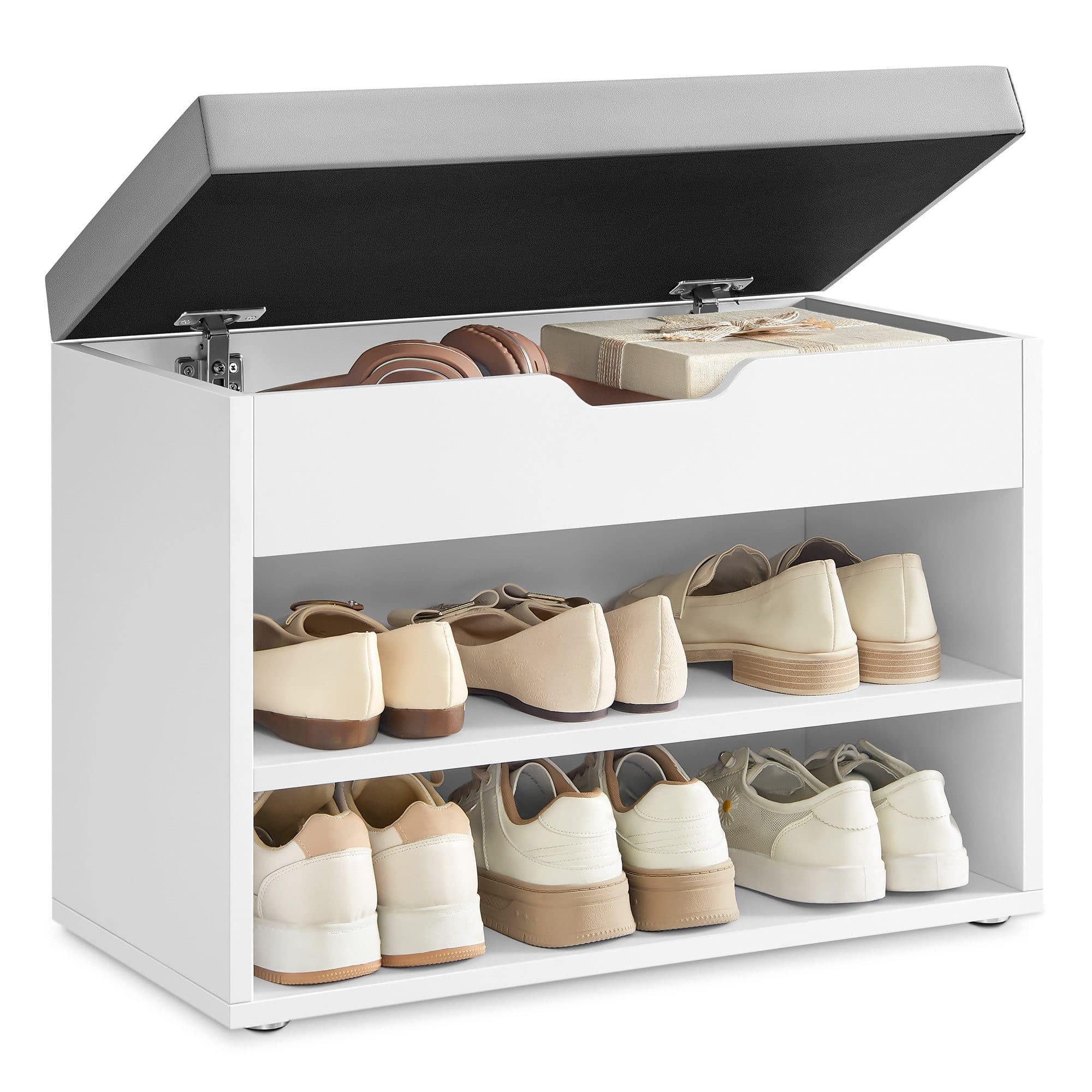 VASAGLE Schuhbank Sitzbank Schuhregal Wolkenweiß - Bild 2