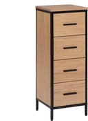 EUGAD Hochschrank mit 4 Schubladen Braun/Schwarz Metall Bild 2