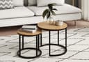 Home Collective Couchtisch Set 2er Rund Eiche Hell Bild 2