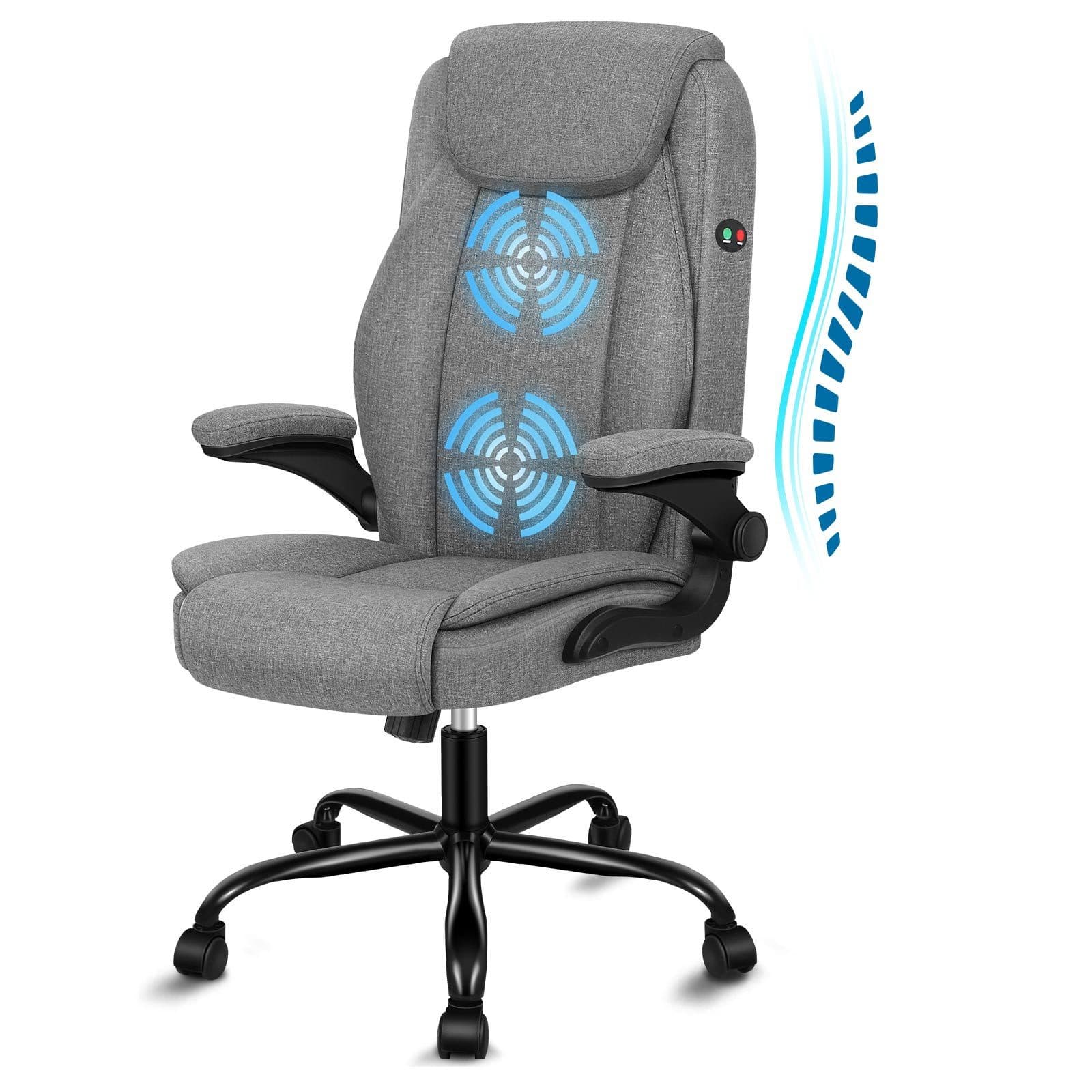 ALFORDSON Massage-Bürostuhl Grau Schwarz Weiß höhenverstellbar