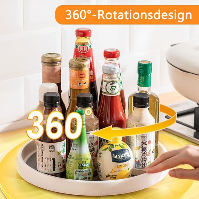 Drehbarer Gewürz-Organizer - 360° Servierplatte für Küche & Kühlschrank