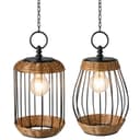 formano Solar Hängelaterne 2er Set Rattan & Metall LED Außenlaterne Bild 2