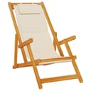 vidaXL Gartenstuhl Strandstuhl Creme Klappbar mit Armlehnen Bild 2