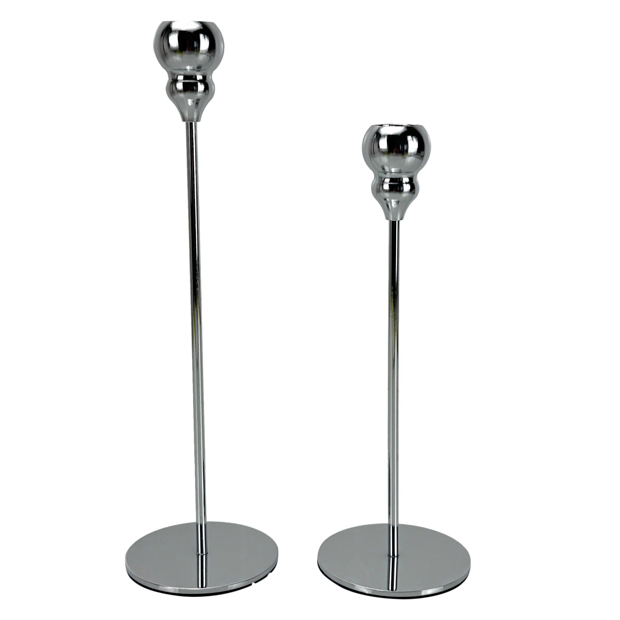 Online-Fuchs Kerzenhalter Set 2-tlg. Metall Silber Modern