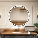 AICA Badspiegel mit LED Beleuchtung, Bluetooth 5.0 & Uhr Bild 2