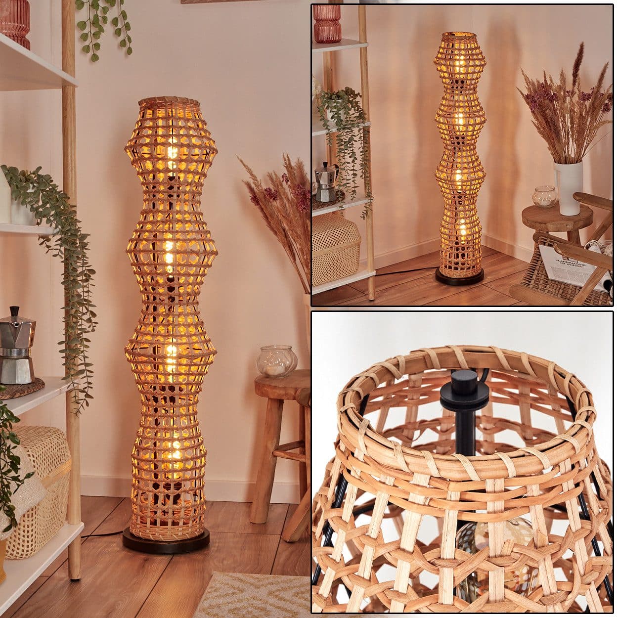 hofstein Stehlampe Skandinavisch Rattan Boho-Style - Bild 2