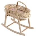 howa Puppenwiege miniflowers Holz mit Seegras-Korb Apricot Bild 2