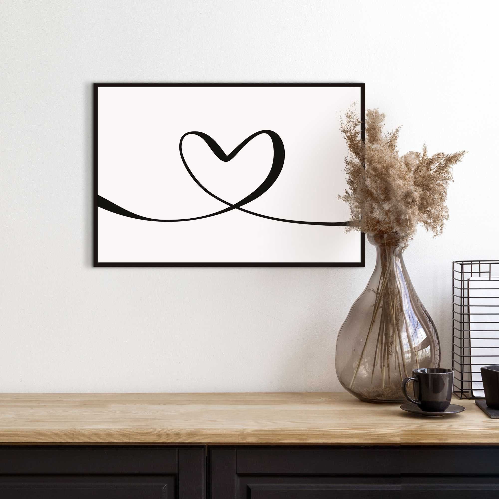 Bild mit Rahmen REINDERS "Heart Lines" Schwarz - Bild 2