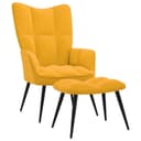 tinkaro Polstersessel TIMM Samt Relaxsessel Senfgelb mit Hocker Bild 2