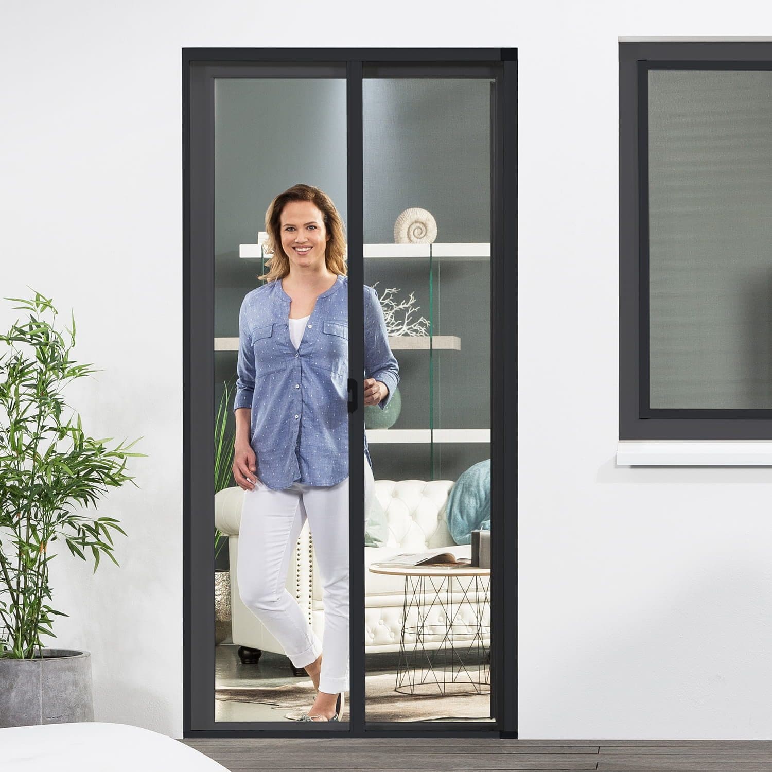 empasa Insektenschutz-Schiebetür "SMART" Anthrazit Aluminium - Bild 2