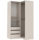 Marmex Möbel Garderobenschrank TRES H Eckgarderobe Beige/Grau mit Schubladen Bild 2
