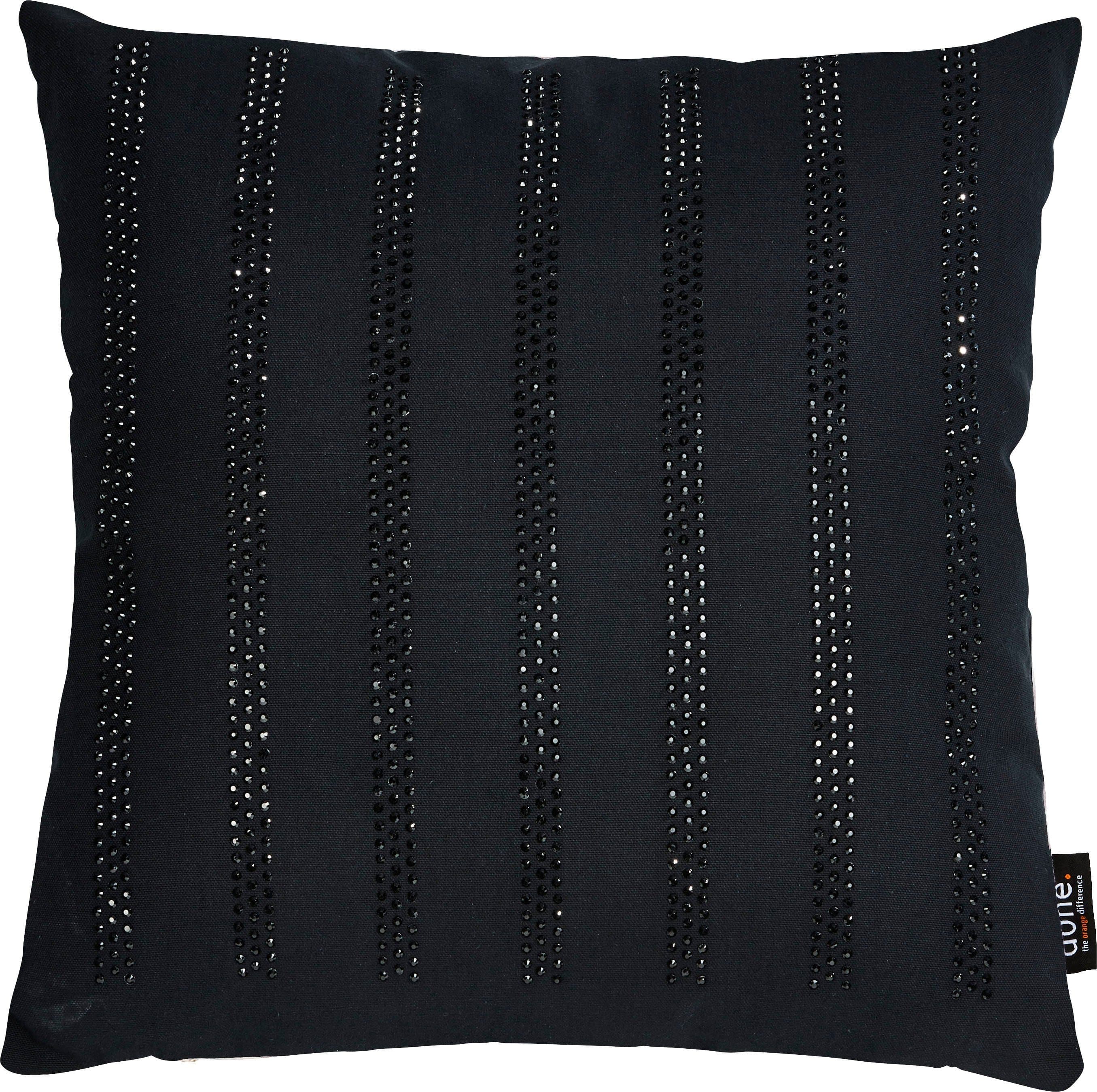 DONE. Dekokissen Stone Stripes Schwarz Gestreift mit Strass - Bild 2