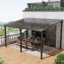 JOIVI Pergola 3x4m Terrassenüberdachung Carport mit Sonnendach Bild 2