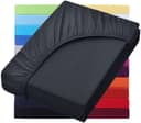 NatureMark Spannbettlaken Jersey Basic Schwarz 100% Baumwolle Bild 2