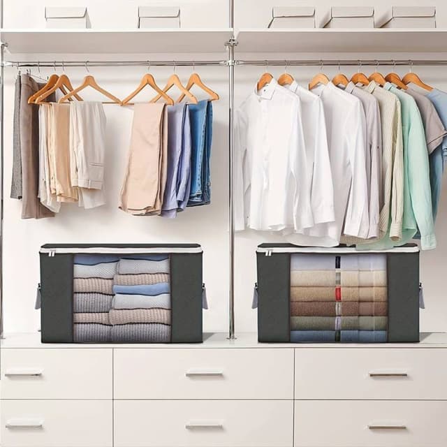 Meri-Home Aufbewahrungsboxen Set: 3-tlg Kleiderschrank für Kleidung & Bettwäsche