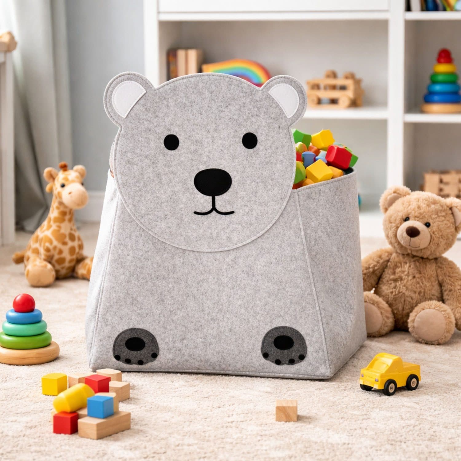 Mojawo Kinder Filz Aufbewahrungsbox Bär 73cm - Bild 2