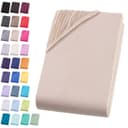 Visaggio Spannbettlaken Jersey 100% Baumwolle Taupe Rundumgummizug Bild 2