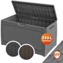 Casaria Auflagenbox Rato Grau 310L UV-beständig Rattan-Optik Bild 2