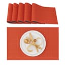 relaxdays Platzset Tischset 6er Set Bambus Rot Bild 2