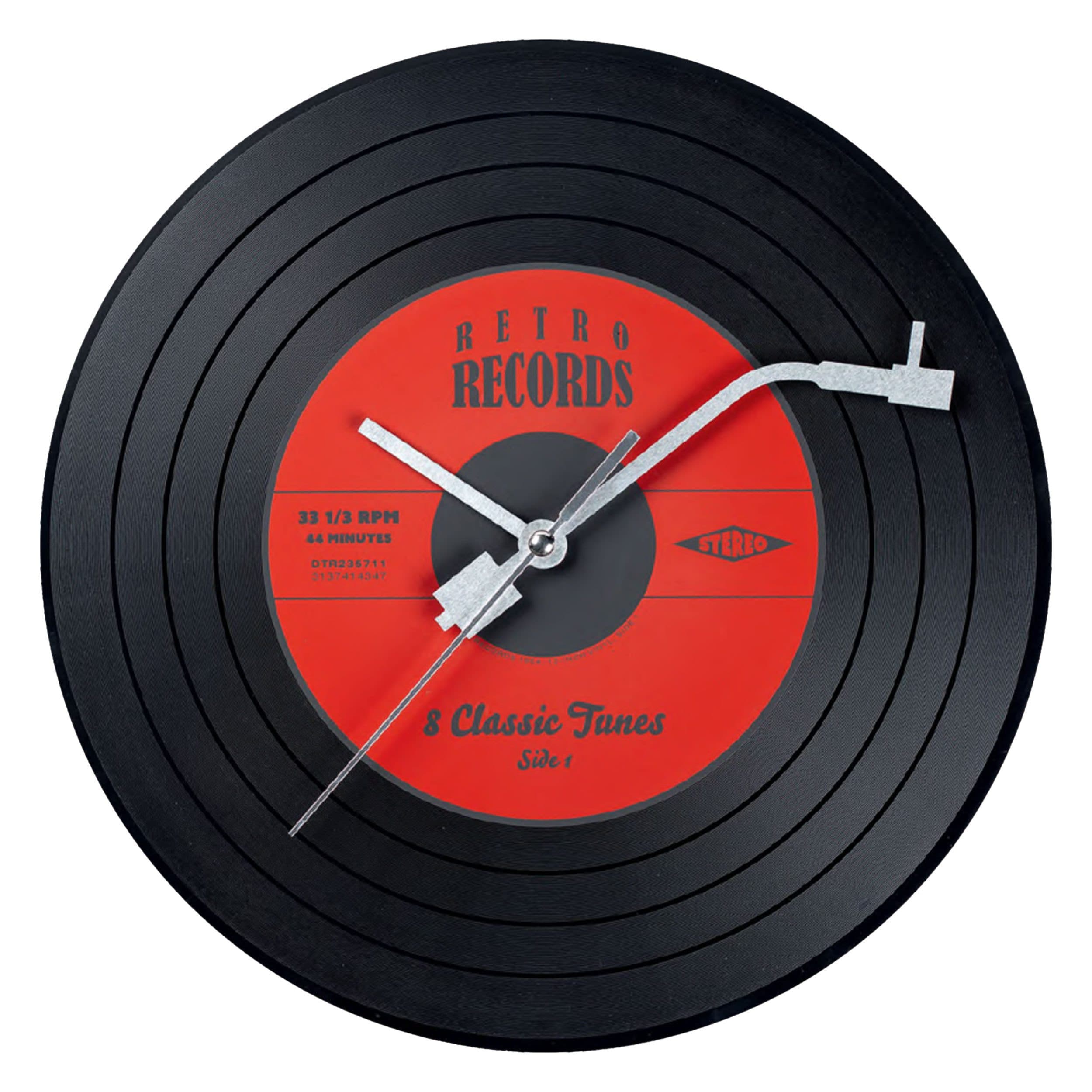 Miraval Schallplatten-Wanduhr Schwarz 30cm