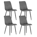 Home Collective Esszimmerstuhl Grau Samt Schwarz Metall 4er Set Bild 2
