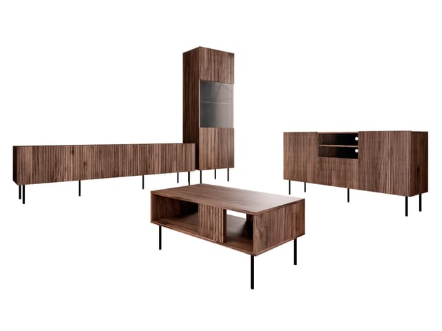 Modernes Wohnzimmer-Set mit schwarzer Stahlkonstruktion