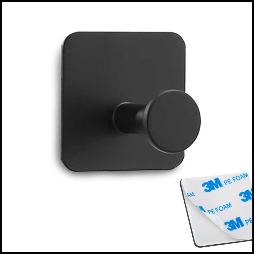 LIVINA HOME Handtuchhaken Selbstklebend Schwarz/Silber Edelstahl - Bild 2