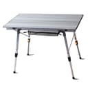 highfeld Campingtisch Aluminium höhenverstellbar silber mit Ablagenetz Bild 2