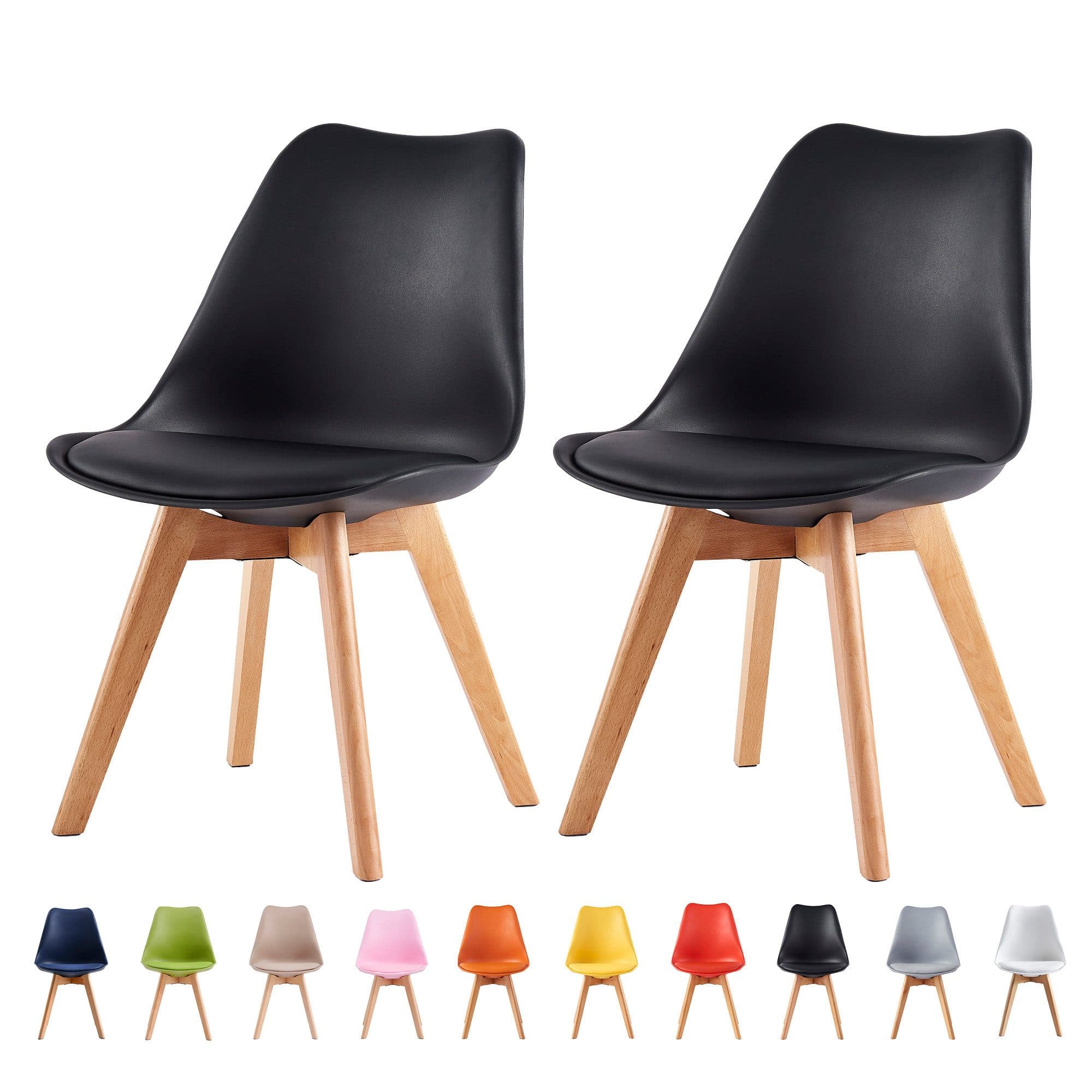 MCC direct Esszimmerstuhl Eva 2er Set Schwarz Retro Design - Bild 2