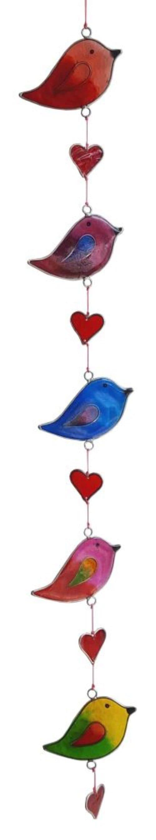 Saraswati Hängedekoration Suncatcher "5 Vögel" Resin Bunt 8x60cm