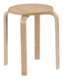 Home4You Hocker Beige Birkenschichtholz Beistelltisch Bild 2