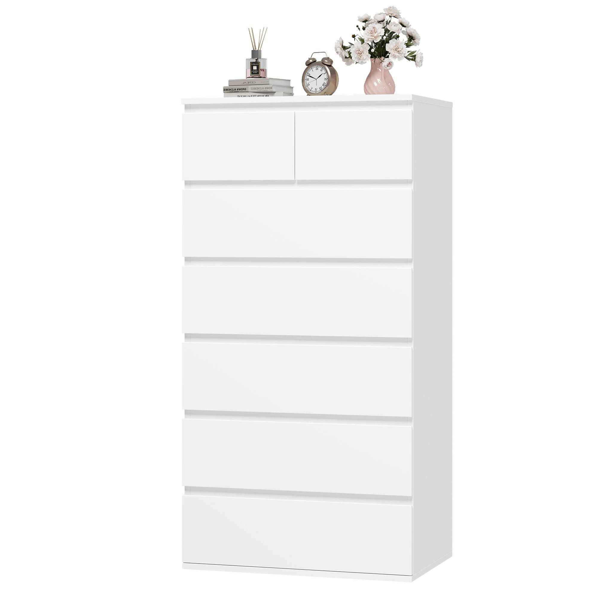 Homfa Kommode Sideboard Schubladenschrank 7 Schubladen Weiß 60x40x119 cm - Bild 2