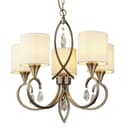 Licht-Erlebnisse Kronleuchter KENZIE 5-flammig Messing Antik E14 Stoff Bild 2