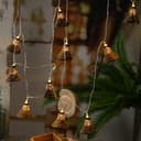 MARELIDA LED-Lichterkette 10 Lampenschirme Rattan Optik Braun Timer Bild 2
