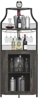 GarveeMore Weinschrank 5-stöckig mit Glasständer und verstellbaren Regalen Bild 2