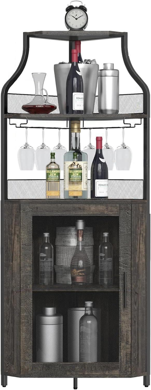 GarveeMore Weinschrank 5-stöckig mit Glasständer und verstellbaren Regalen - Bild 2