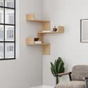 Decortie Eckwandregal Luksa Modernes Bücherregal Braun Bild 2