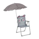 relaxdays Kinderklappstuhl mit Sonnenschirm Grau/Rosa Bild 2