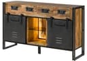 Massivmoebel24 Sideboard BLACKBURN LUX Mangoholz Grau Industrial Bild 2