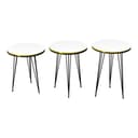 en.casa Satztisch Ry 3er Set Weiß Schwarz Hairpinlegs Bild 2
