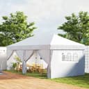 Outsunny Faltpavillon 590x295 cm Weiß mit 6 Seitenteilen Bild 2