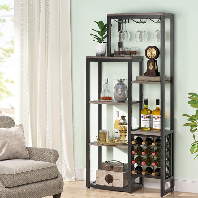 Tribesigns Weinregal 5-stöckig mit Glashalter