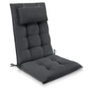 Beautissu Hochlehnerauflage Premium Anthrazit mit Kopfpolster Bild 2